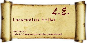Lazarovics Erika névjegykártya